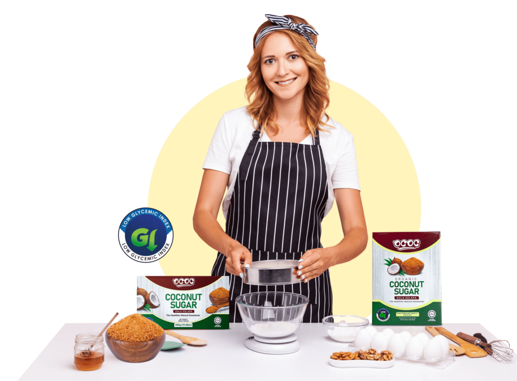 woman baking with ococ coconut sugar